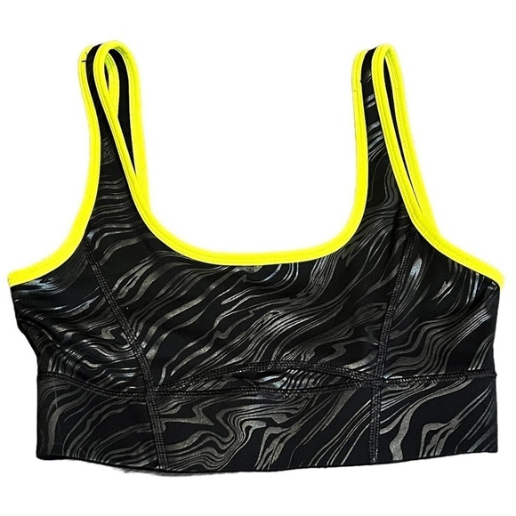 Fabletics Sports Bra Women’s Size Small Black Yellow Yoga Running - Picture 4 of 4